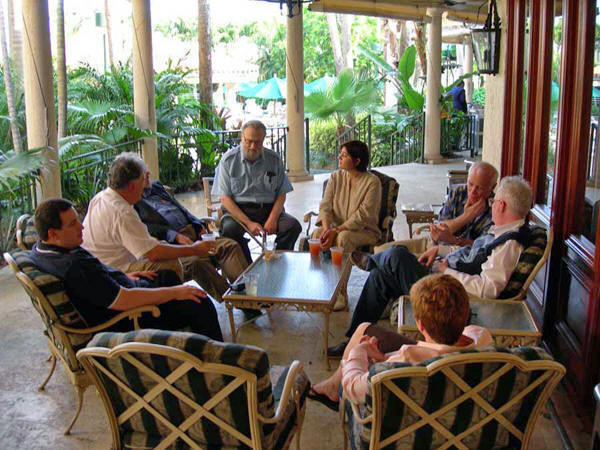 Above Left: Gil Luna, Joel Channing, Tim Redman, Jerry Hanken, Beatriz Marinello, Steve Shutt, Bill Goichberg, Casey Steinbacher