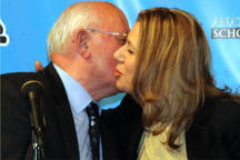 Gorbachev kissing Susan Polgar